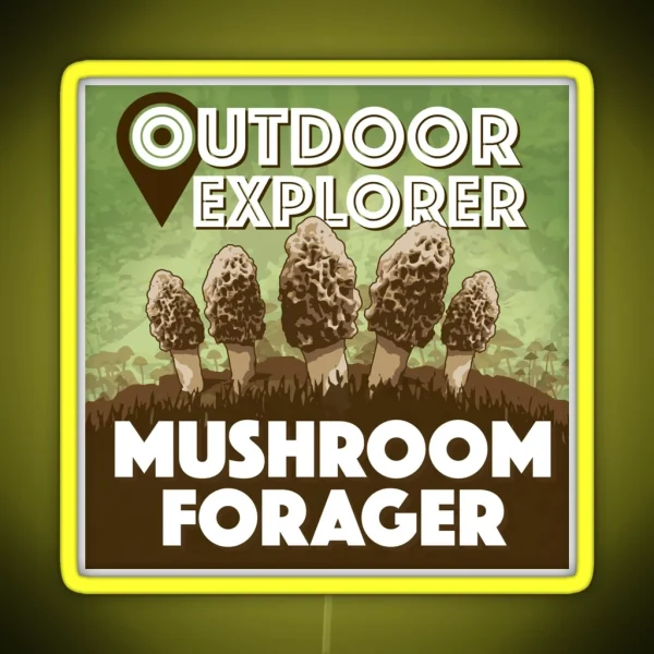 Mushroom Forager Map Nature Outdoor Explorer RGB Neon Sign