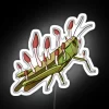 Mushroom Grasshopper Neon Sign with Vibrant RGB Colors - White