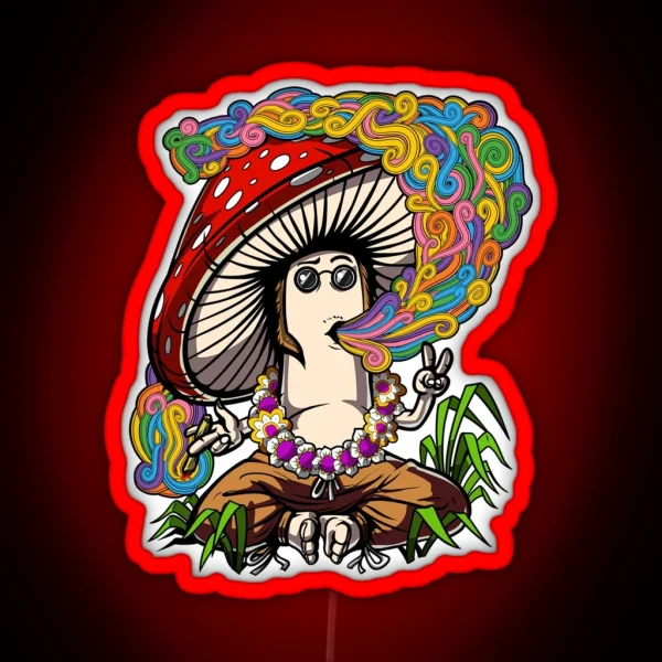 Mushroom Hippie Stoner RGB Neon Sign
