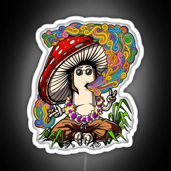 Mushroom Hippie Stoner RGB Neon Sign