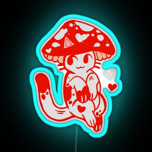 Mushroom Kitty RGB Neon Sign