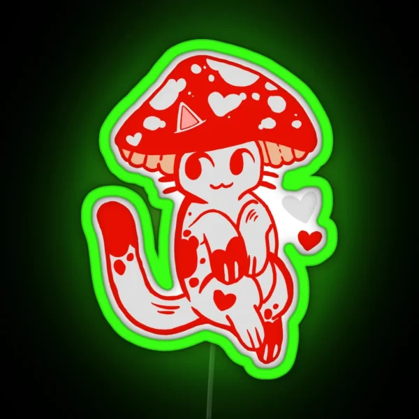 Mushroom Kitty RGB Neon Sign