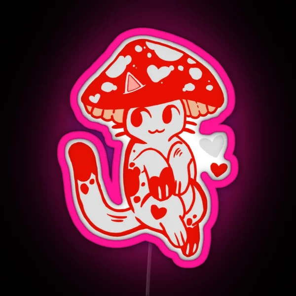 Mushroom Kitty RGB Neon Sign