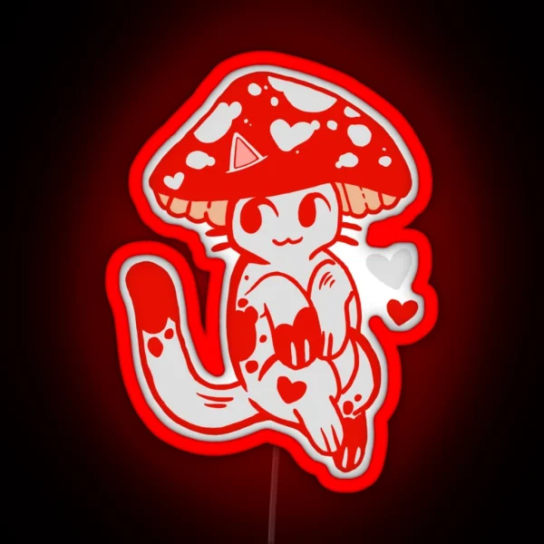 Mushroom Kitty RGB Neon Sign