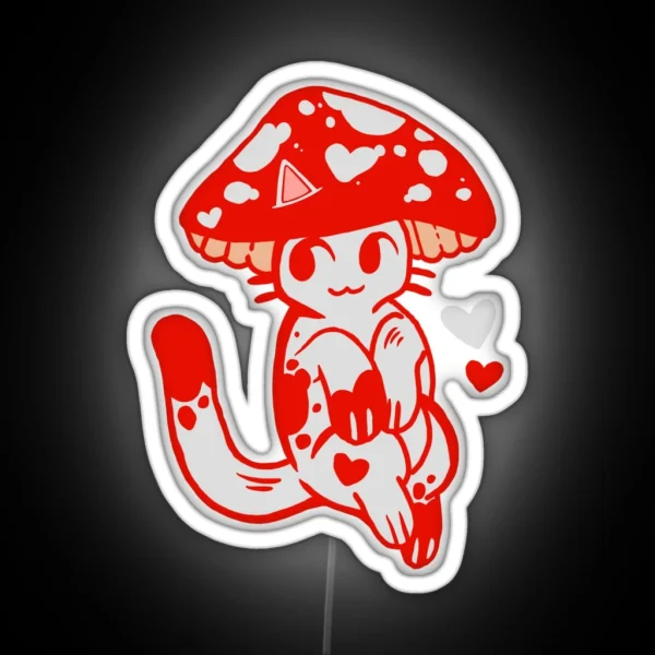 Mushroom Kitty RGB Neon Sign