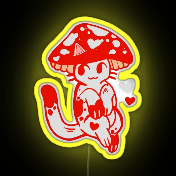 Mushroom Kitty RGB Neon Sign