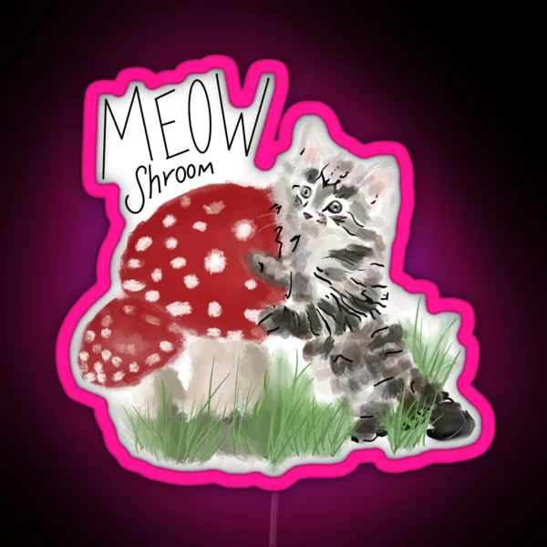 Mushroom Kitty RGB Neon Sign