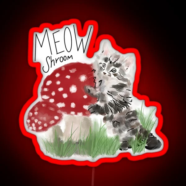 Mushroom Kitty RGB Neon Sign