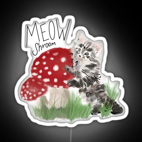 Mushroom Kitty RGB Neon Sign