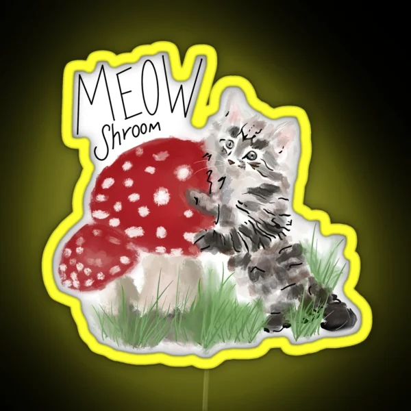Mushroom Kitty RGB Neon Sign