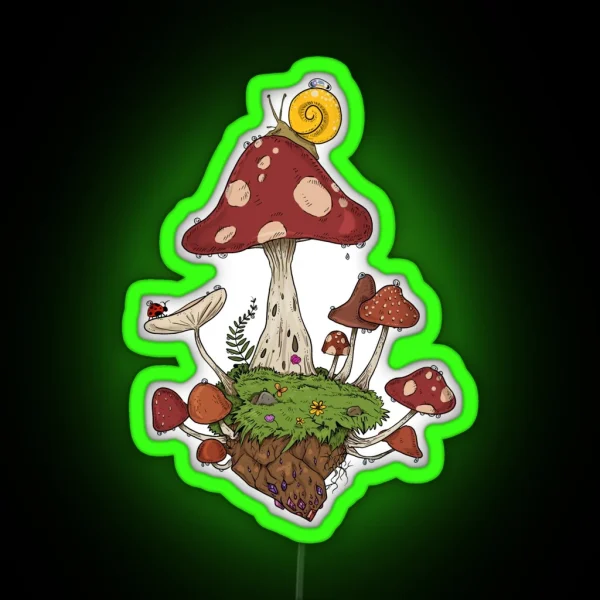 Mushroom Land RGB Neon Sign
