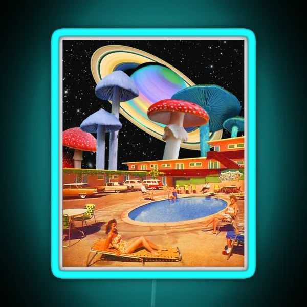 Mushroom Motel RGB Neon Sign