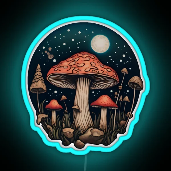 Mushroom Nightscape RGB Neon Sign