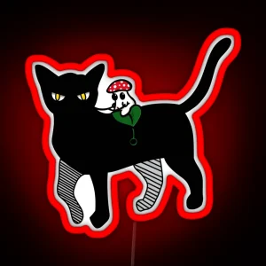 Mushroom On Cat RGB Neon Sign