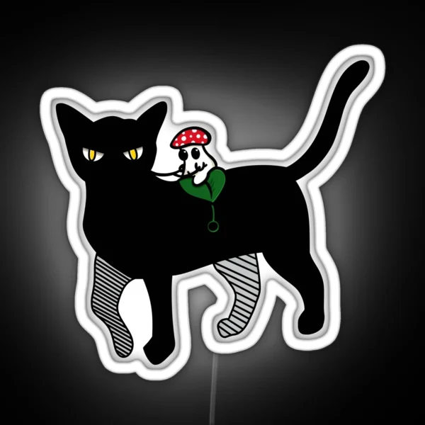 Mushroom On Cat RGB Neon Sign