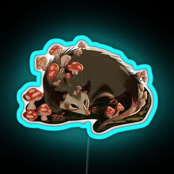 MUSHROOM OPOSSUM RGB Neon Sign