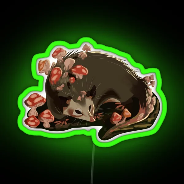 MUSHROOM OPOSSUM RGB Neon Sign