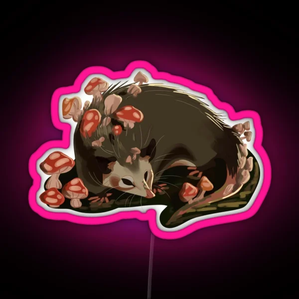 MUSHROOM OPOSSUM RGB Neon Sign
