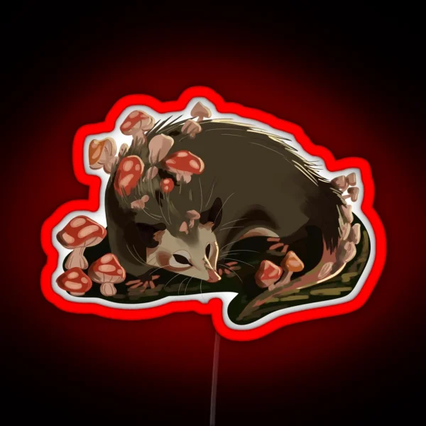 MUSHROOM OPOSSUM RGB Neon Sign