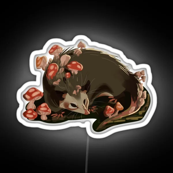 MUSHROOM OPOSSUM RGB Neon Sign