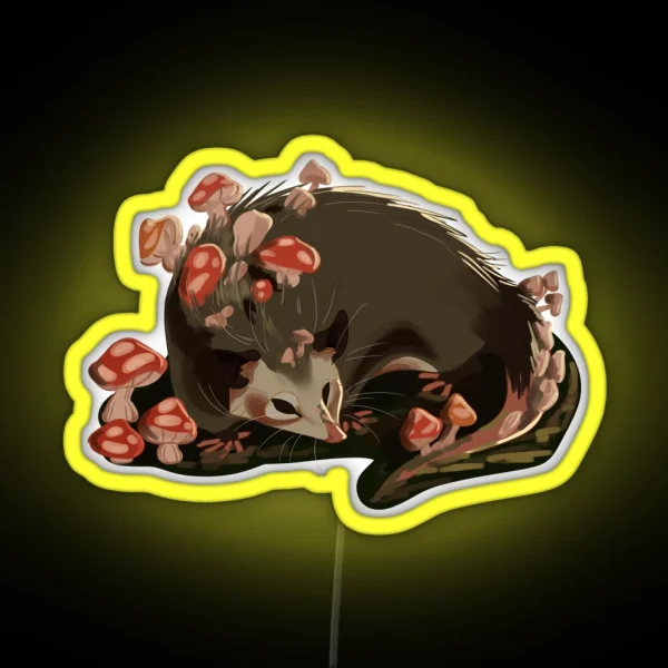 MUSHROOM OPOSSUM RGB Neon Sign