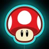 Mushroom RGB Neon Sign in vibrant blue.