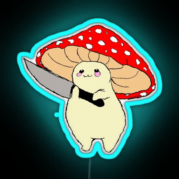 Mushroom With A Knife RGB Neon Sign