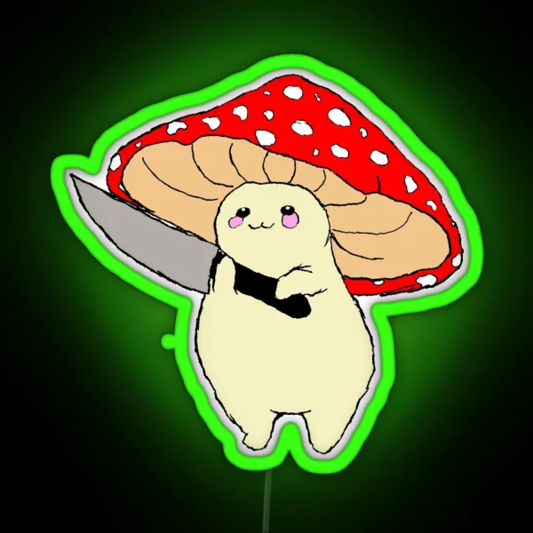 Mushroom With A Knife RGB Neon Sign