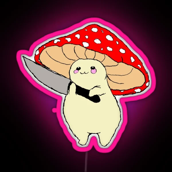 Mushroom With A Knife RGB Neon Sign