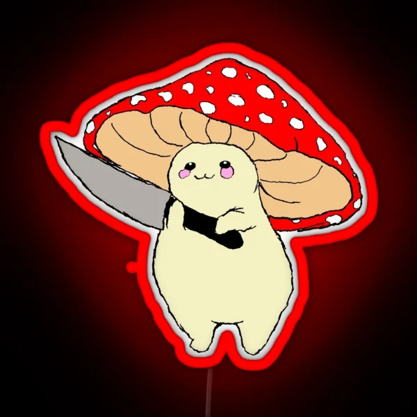 Mushroom With A Knife RGB Neon Sign