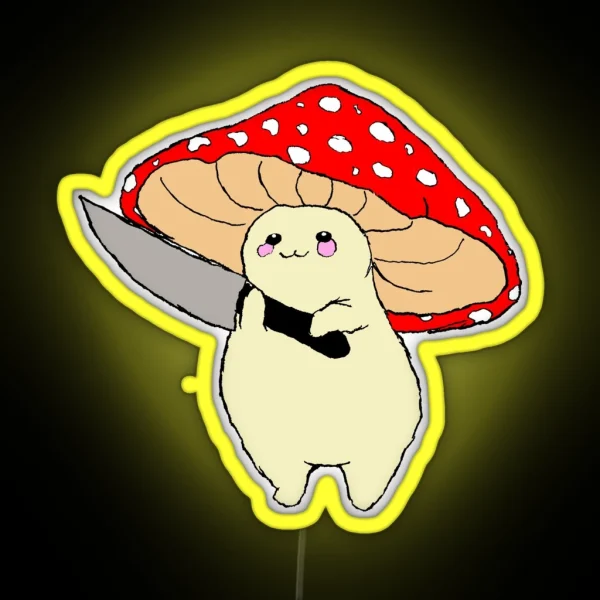 Mushroom With A Knife RGB Neon Sign