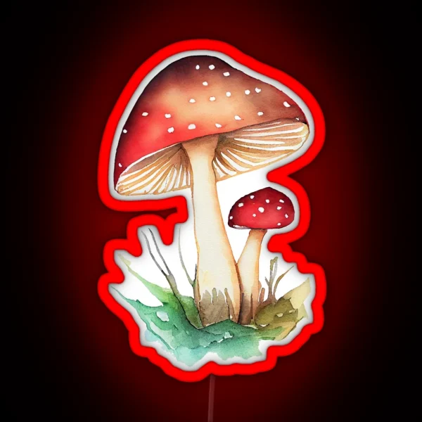 Mushrooms Hydro Led Mushroom Clipart Watercolor RGB Neon Sign