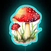 Mushroom clipart watercolor hydroponic led mushrooms forest rgb neon sign.