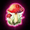 RGB Neon Mushrooms Hydro Clipart Watercolor Forest Pink Design Artistic Mushroom Illustration