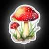 watercolor mushrooms in a forest with neon rgb lighting