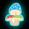 Mushrooms RGB neon sign blue