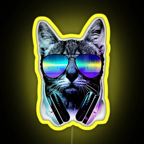 Music Lover Cat RGB Neon Sign