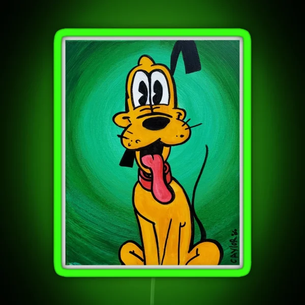 Music Retro Pluto On Green Premium Scoop Gifts Music RGB Neon Sign