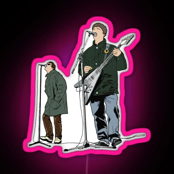 Music Vintage Oasis Faceless Portraits Gift Movie Fans RGB Neon Sign