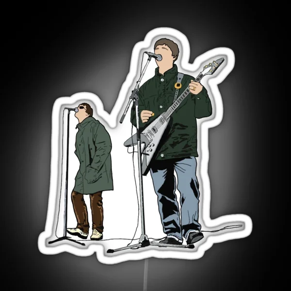 Music Vintage Oasis Faceless Portraits Gift Movie Fans RGB Neon Sign
