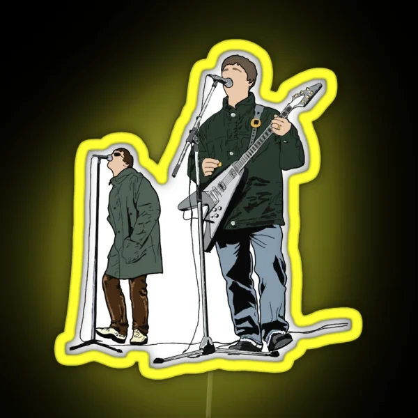Music Vintage Oasis Faceless Portraits Gift Movie Fans RGB Neon Sign