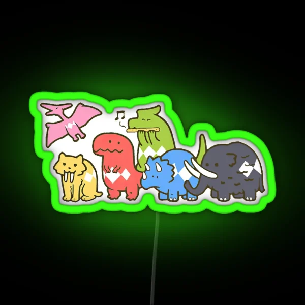 Music Vintage Retro Pet Dinosaur Power Rangers Funny RGB Neon Sign