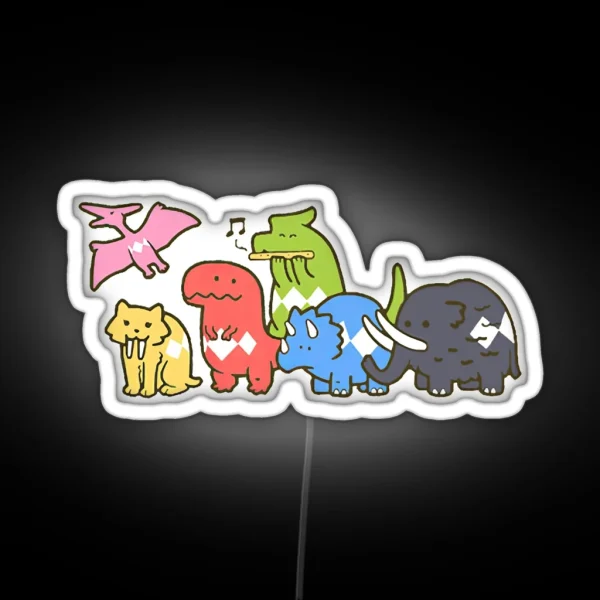 Music Vintage Retro Pet Dinosaur Power Rangers Funny RGB Neon Sign