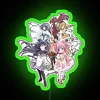 Retro neon sign featuring 'Puella Magi Madoka Magica' with a vintage music theme and vibrant RGB lighting effects - perfec...