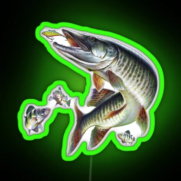 Muskie Fishing RGB Neon Sign
