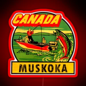 Muskoka Ontario Canada Vintage Travel Decal RGB Neon Sign
