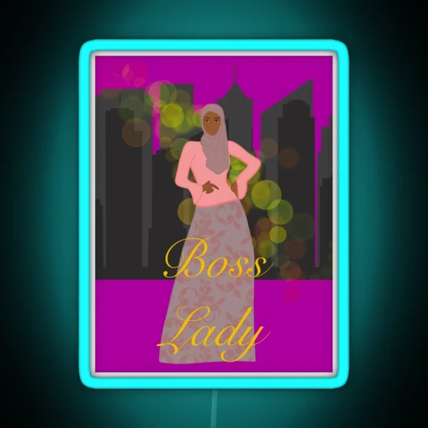Muslim Woman Boss Lady RGB Neon Sign