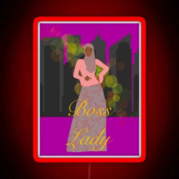 Muslim Woman Boss Lady RGB Neon Sign