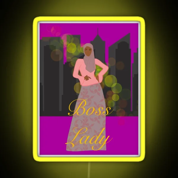 Muslim Woman Boss Lady RGB Neon Sign