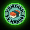 Cute Kawaii MusubiPowered Neon Sign inRGBGreenLight